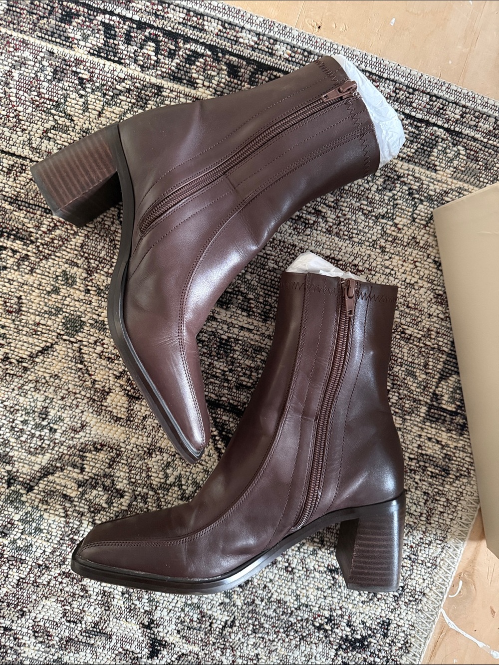 Tony Bianco Dark Brown Mid-Calf Block Heel Boots ‘Dusty’ - Picture 4 of 7